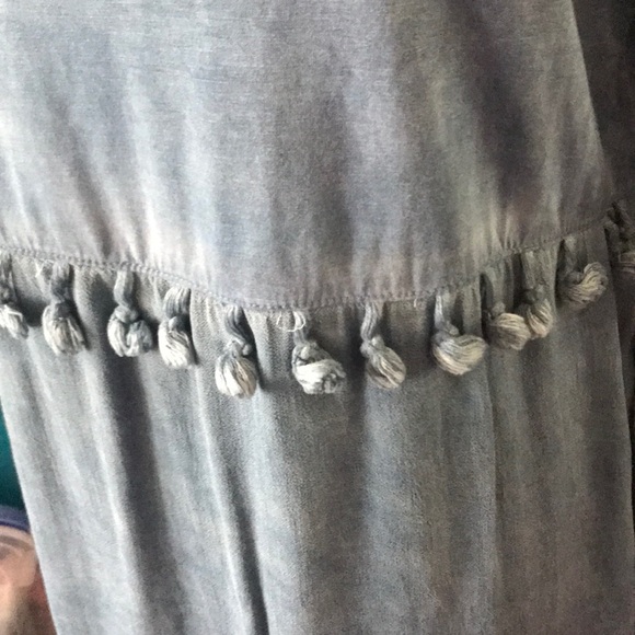 CAPOTE Blue Ruffle and Tassle Blouse - Picture 3 of 4